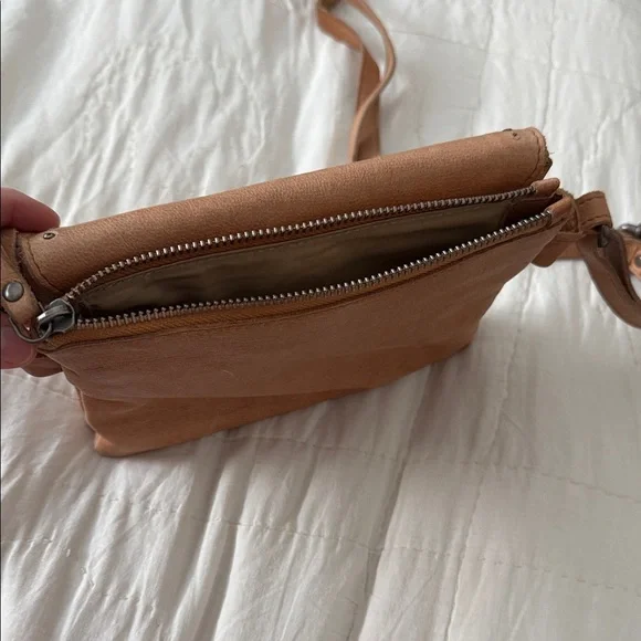 Studded Tan Leather Crossbody Bag - Picture 5 of 7